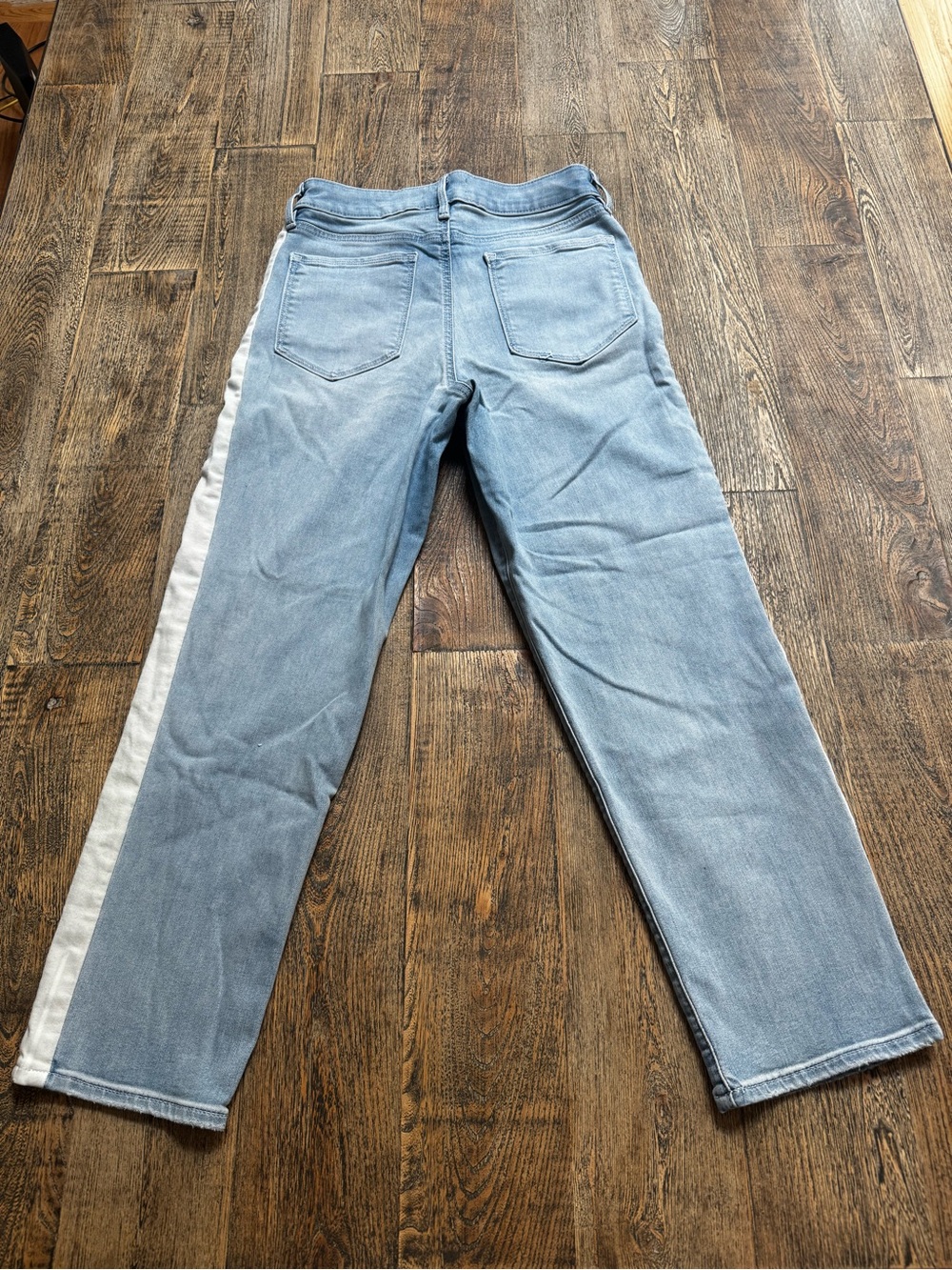 Athleta Light Blue Wide-Leg Jeans with White Side Stripe - Picture 3 of 3
